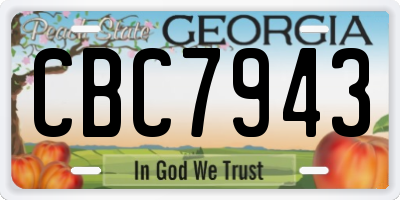 GA license plate CBC7943