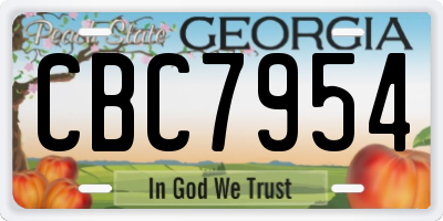 GA license plate CBC7954