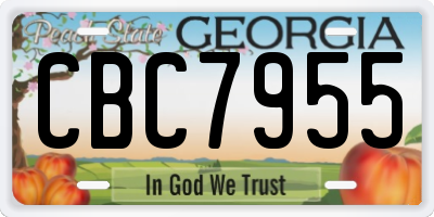 GA license plate CBC7955
