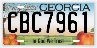 GA license plate CBC7961