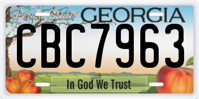 GA license plate CBC7963