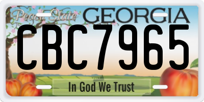 GA license plate CBC7965