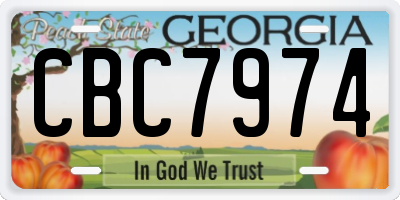 GA license plate CBC7974