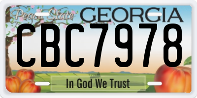 GA license plate CBC7978