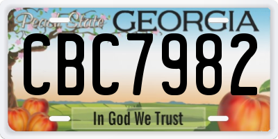 GA license plate CBC7982