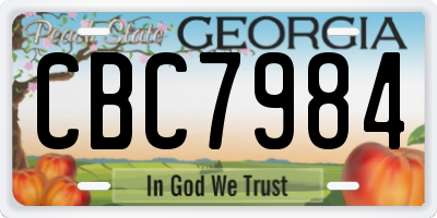 GA license plate CBC7984