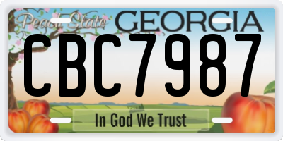 GA license plate CBC7987