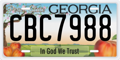 GA license plate CBC7988