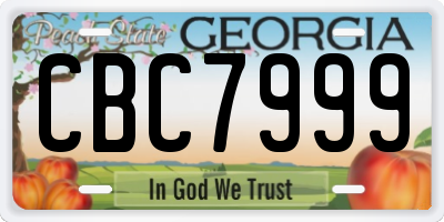 GA license plate CBC7999