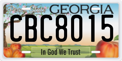 GA license plate CBC8015