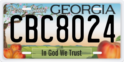 GA license plate CBC8024