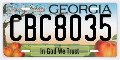 GA license plate CBC8035