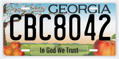 GA license plate CBC8042