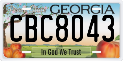 GA license plate CBC8043