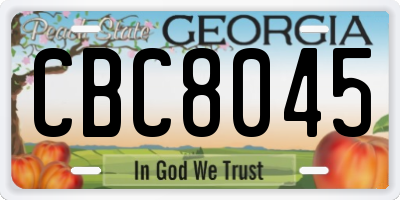 GA license plate CBC8045