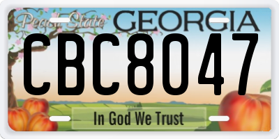 GA license plate CBC8047