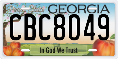 GA license plate CBC8049