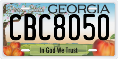GA license plate CBC8050