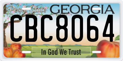 GA license plate CBC8064