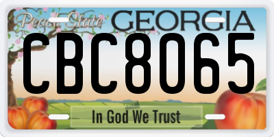 GA license plate CBC8065