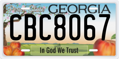 GA license plate CBC8067