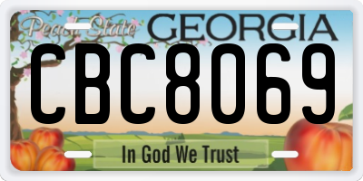 GA license plate CBC8069