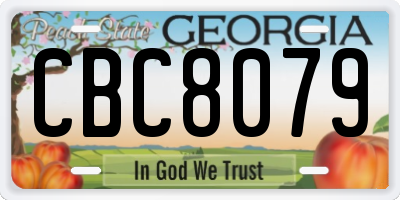 GA license plate CBC8079