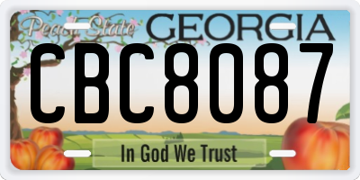 GA license plate CBC8087