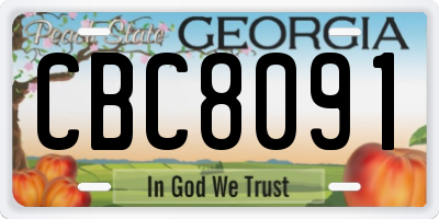GA license plate CBC8091