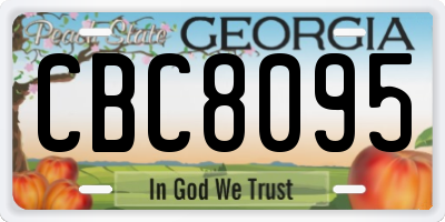 GA license plate CBC8095