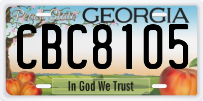 GA license plate CBC8105