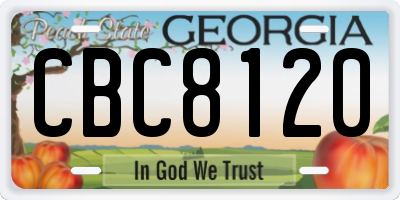 GA license plate CBC8120