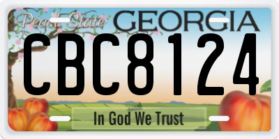 GA license plate CBC8124