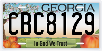 GA license plate CBC8129