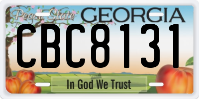 GA license plate CBC8131