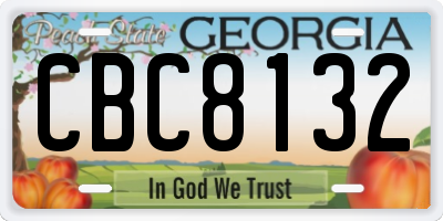 GA license plate CBC8132