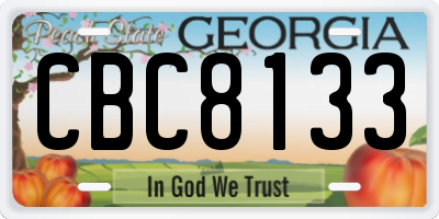 GA license plate CBC8133