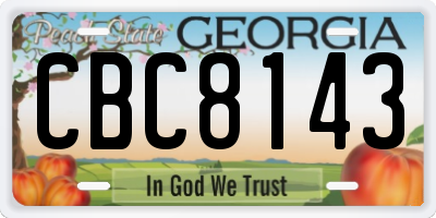 GA license plate CBC8143