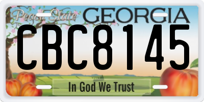 GA license plate CBC8145