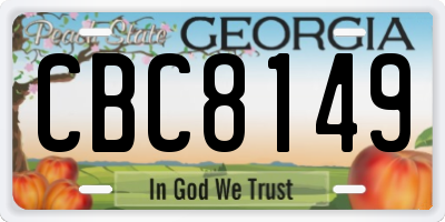 GA license plate CBC8149