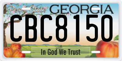 GA license plate CBC8150