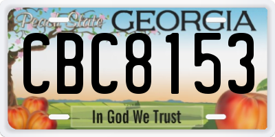 GA license plate CBC8153