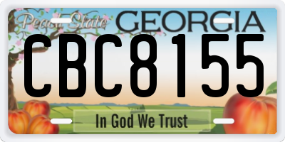 GA license plate CBC8155