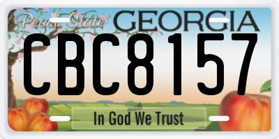 GA license plate CBC8157