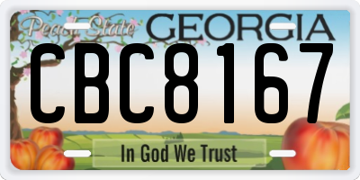 GA license plate CBC8167