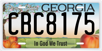 GA license plate CBC8175