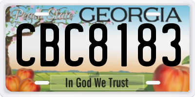 GA license plate CBC8183