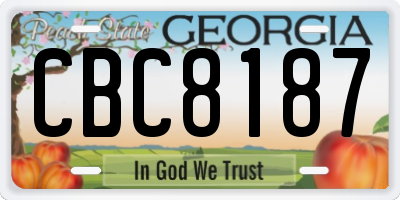 GA license plate CBC8187