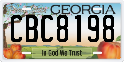 GA license plate CBC8198