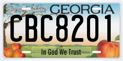 GA license plate CBC8201